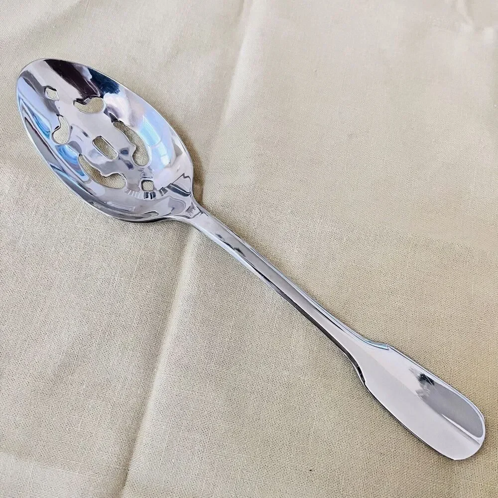 Sabatier 18/10 Stainless Pierced Tablespoon Serving Spoon Plain Fiddle Flatware